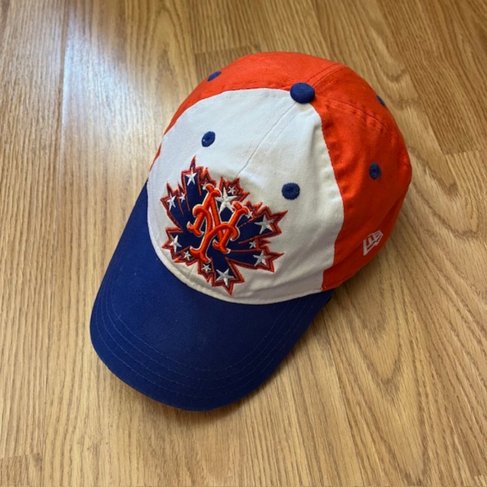 New Era New York NY Mets Orange Blue & White Stars Baseball Hat Youth StrapBack